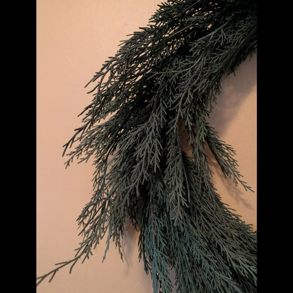 Crate & Barrel Faux Cypress Wreath 26 Inches NWT